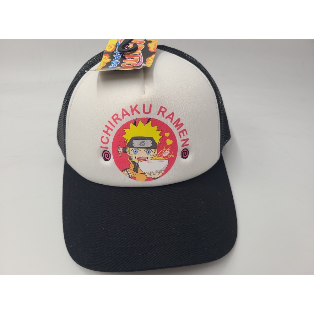 Naruto Shippuden Ichiraku Ramen Mesh Trucker Snapback (Fits Small) Hat Cap Black